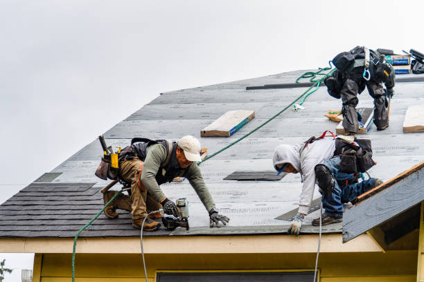 Professional Gutter Installation technician working in Peaster, TX